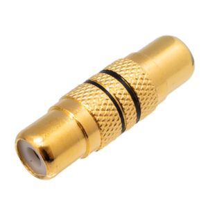 ADAPTADOR RCA HEMBRA - HEMBRA METAL DORADO NEGRO