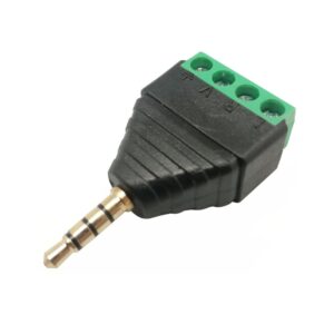 CONECTOR RÁPIDO JACK 3.5mm MACHO 4P ESTÉREO BORNA TORNILLO