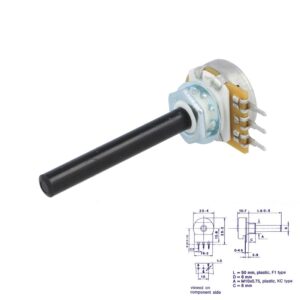 POTENCIÓMETRO PANEL LINEAL 100K METAL/PLÁSTICO EJE 6mm