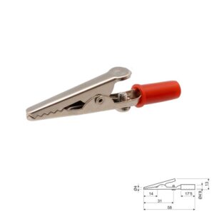 PINZA COCODRILO SEMIAISLADA 58x13mm MK-607 ROJA