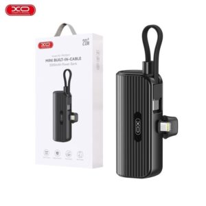 POWER BANK XO MINI 5.000mAH 20W CABLE USB-C/SOPORTE iPhone NEGRO