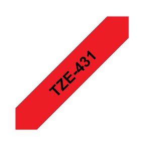 CINTA LAMINADA BROTHER 12mm NEGRO/ROJO 8m