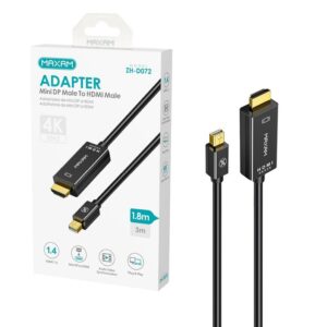 CABLE MINI DP A HDMI 1.4V 4K 30Hz MAXAM NEGRO 1.8M