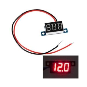 VOLTÍMETRO 3 DIGITOS 0.36" DC 3.3/30V LED ROJO 2 HILOS