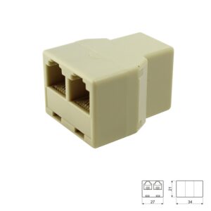 ADAPTADOR TELÉFONICO RJ11 6P/4C 1 HEMBRA - 2 HEMBRAS