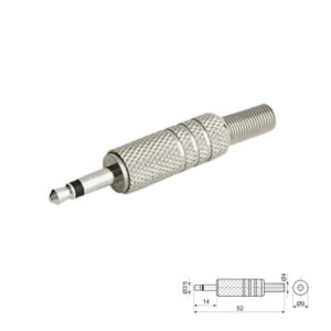 CONECTOR JACK 3.5mm MACHO MONO AÉREO METAL PLATEADO