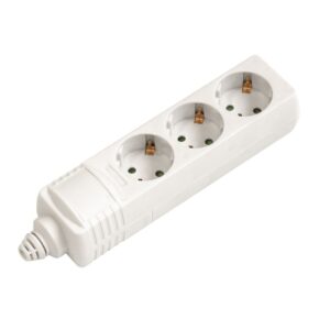 REGLETA ELÉCTRICA 3 SALIDAS SCHUKO, BLANCO, SIN CABLE