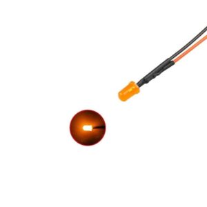 DIODO LED Ø3mm DC 12V NARANJA ALTO BRILLO CABLE 0.20m