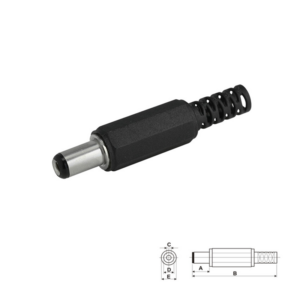 CONECTOR JACK DC HEMBRA AÉREO Ø2.6 x Ø5.5 x 9.5mm