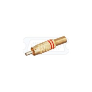 CONECTOR RCA MACHO METÁLICO DORADO ROJO