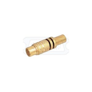 CONECTOR RCA HEMBRA METÁLICO DORADO NEGRO