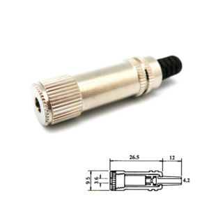 CONECTOR JACK 3.5mm HEMBRA MONO AÉREO METÁLICO