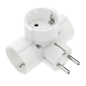 ADAPTADOR ELÉCTRICO 3 SALIDAS SCHUKO 3680W EN ÁNGULO