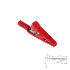 PINZA COCODRILO AISLADA Ø2mm 15A HIRSCHMANN MA-1 ROJA