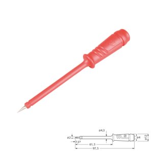 PUNTA DE PRUEBA AISLADA Ø4mm HIRSCHMANN PRUF2 ROJO