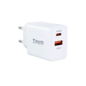 CARGADOR PARED USB-C PD + USB- A QC3.0 20W BLANCO