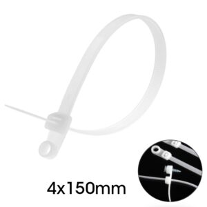 BRIDA DE NYLON 4x150mm (PA66) BLANCO CON AGUJERO