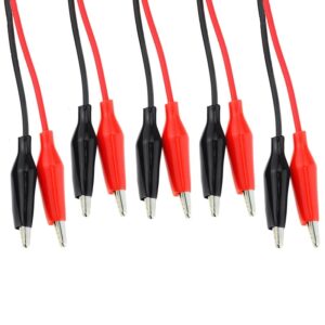 LATIGUILLOS PINZAS DE COCODRILO 10U NEGRO/ROJO 300mm