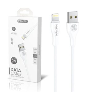 CABLE LIGHTNING A USB-A 3A MAXAM 1.5m BLANCO