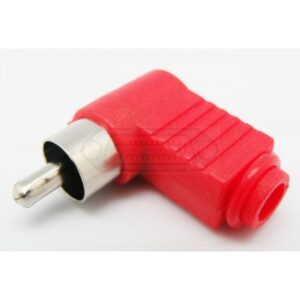 CONECTOR RCA MACHO ACODADO PLÁSTICO ROJO