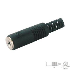 CONECTOR JACK 3.5mm HEMBRA ESTÉREO AÉREO PLÁSTICO NEGRO