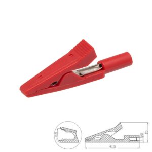 PINZA COCODRILO AISLADA Ø2mm ROJO
