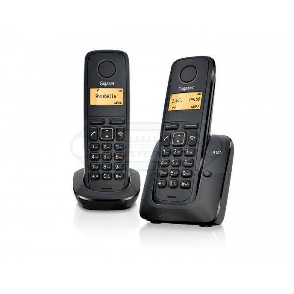 TELÉFONO INALÁMBRICO GIGASET A120 DECT DUO NEGRO