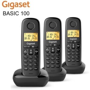 TELÉFONO INALÁMBRICO GIGASET BASIC 100 TRIO NEGRO
