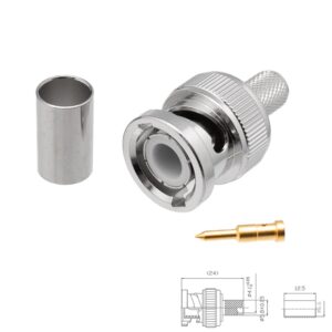 CONECTOR BNC MACHO RECTO CRIMPAR LMR240