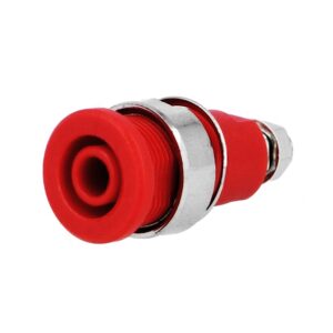 BANANA HEMBRA Ø4mm 32A CHASIS AISLADO ROJO