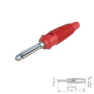 BANANA MACHO Ø4mm 16A HIRSCHMANN BUELA 20K ROJO
