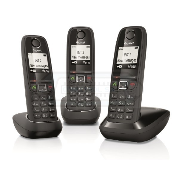 TELÉFONO INALÁMBRICO GIGASET AS405 DECT TRIO NEGRO