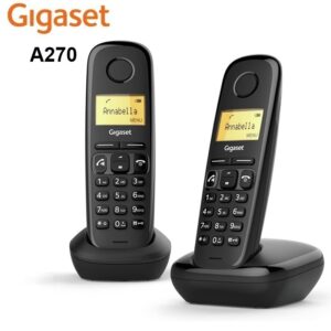 TELÉFONO INALÁMBRICO GIGASET A270 DUO ECO DECT NEGRO