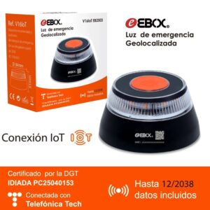 LUZ DE EMERGENCIA V16 IoT HOMOLOGADA GEOLOCALIZADA EBOX DGT 3.0 TELEFÓNICA TECH