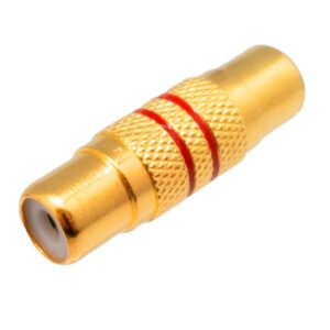 ADAPTADOR RCA HEMBRA - HEMBRA METAL DORADO ROJO