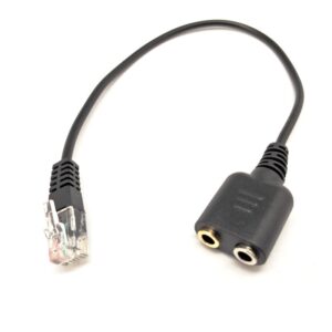 CABLE ADAPTADOR TELÉFONO RJ9 - 2x JACK 3.5mm ESTÉREO 0,2M