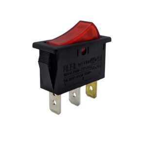 INTERRUPTOR BALANCÍN LUMINOSO ROJO ON-OFF (1Co) ALARGADO NEGRO