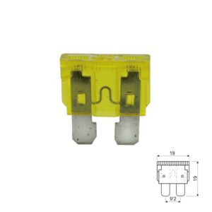 FUSIBLE LAMINADO 19MM COCHE 20A AMARILLO