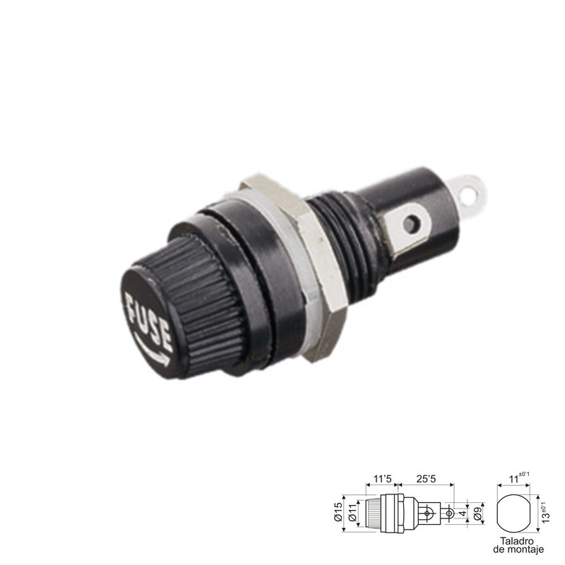 PORTAFUSIBLE PANEL 5x20mm CIERRE ROSCA
