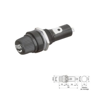 PORTAFUSIBLE PANEL 6.3x32mm CIERRE ROSCA