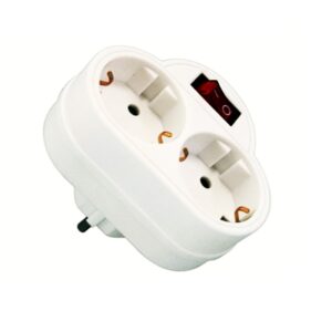 ADAPTADOR ELÉCTRICO 2 SALIDAS SCHUKO CON INTERRUPTOR