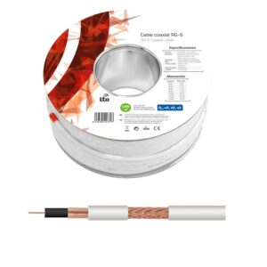 CABLE COAXIAL 75 Ohm RG6 ANTENA TV/SAT BLACO METRO