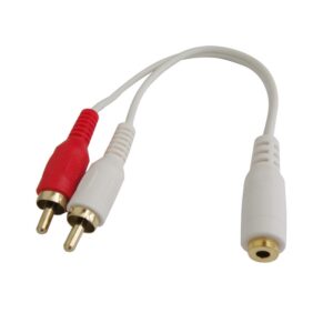 CABLE AUDIO JACK 3.5mm HEMBRA - 2x RCA MACHO 0.20m