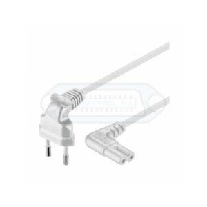 CABLE RED EUROPLUG - IEC C7 (OCHO) ACODADO BLANCO 2m