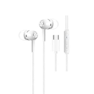 AURICULARES ESTEREO USB-C CON MICROFONO BLANCO