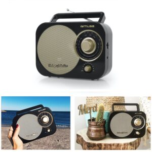 RADIO ANALÓGICA PORTÁTIL FM/AM MUSE VINTAGE AC/PILAS