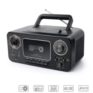 RADIO CD/CASSETTE PORTÁTIL MUSE LECTOR CD, AM/FM, GRABADORA CASSETTE