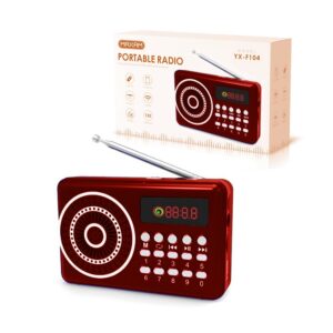 RADIO DIGITAL PORTÁTIL FM MAXAM YX-F104 ROJO