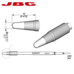 CARTUCHO JBC C145-107 CÓNICO Ø3mm HT