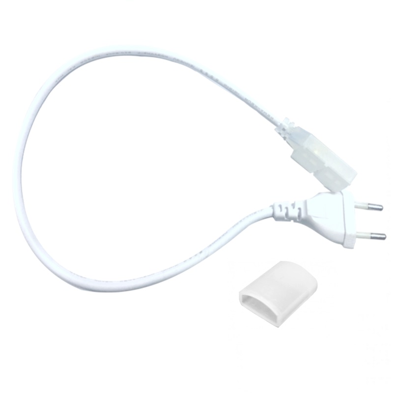 CABLE TIRA LED COB MONOCOLOR 230V 12mm ENCHUFE IP65 + TAPA, ANCHO